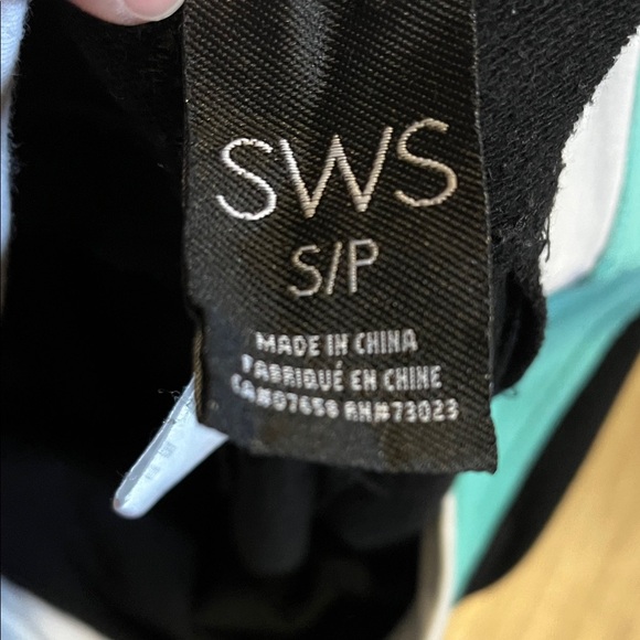 Women's Black and Teal Capris - Picture 2 of 3